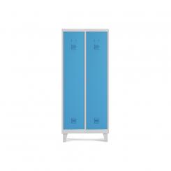 Rocada taquilla 300 2 módulos 1 puerta cuerpo blanco RAL9010 + puerta azul RAL5009