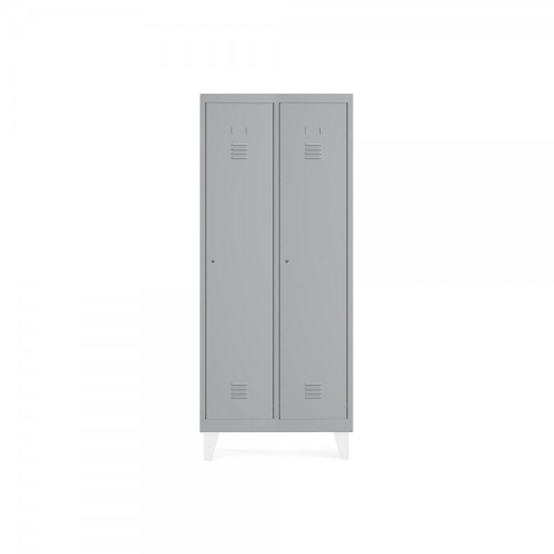 Rocada taquilla 300 2 módulos 1 puerta cuerpo gris 7035 puerta gris 7035