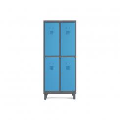 Rocada taquilla 300 2 módulos 2 puertas cuerpo antracita RAL7015 + puertas azul RAL5009
