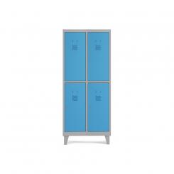 Rocada taquilla 300 2 módulos 2 puertas cuerpo gris 7035 + puertas azul RAL5009