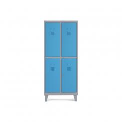 Rocada taquilla 300 2 módulos 2 puertas cuerpo gris RAL9006 + puertas azul RAL5009
