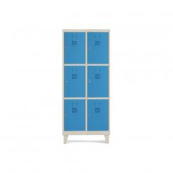 Rocada taquilla 300 2 módulos 3 puertas cuerpo arena + puertas azul RAL5009