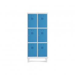 Rocada taquilla 300 2 módulos 3 puertas cuerpo blanco RAL9003 + puertas azul RAL5009