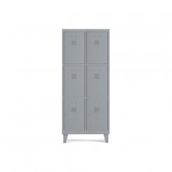 Rocada taquilla 300 2 módulos 3 puertas cuerpo gris RAL9006 + puertas gris RAL9006