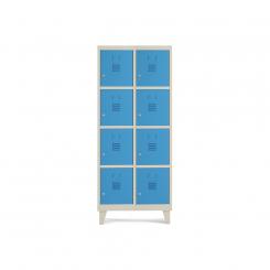 Rocada taquilla 300 2 módulos 4 puertas cuerpo arena + puertas azul RAL5009