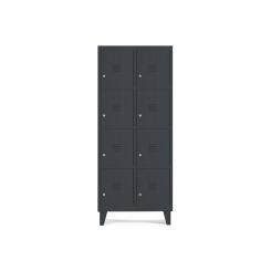 Rocada taquilla 300 2 módulos 4 puertas cuerpo negro RAL9005 + puertas negro RAL9005