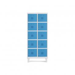 Rocada taquilla 300 2 módulos 5 puertas cuerpo blanco RAL9003 + puertas azul RAL5009