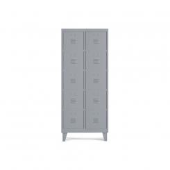 Rocada taquilla 300 2 módulos 5 puertas cuerpo gris RAL9006 + puertas gris RAL9006