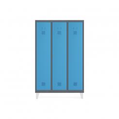 Rocada taquilla 300 3 módulos 1 puerta cuerpo antracita RAL7015 + puerta azul RAL5009