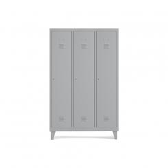 Rocada taquilla 300 3 módulos 1 puerta cuerpo gris 7035 + puerta gris 7035