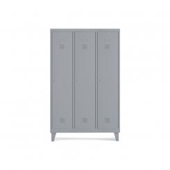 Rocada taquilla 300 3 módulos 1 puerta cuerpo gris RAL9006 + puerta gris RAL9006