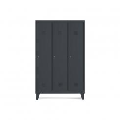 Rocada taquilla 300 3 módulos 1 puerta cuerpo negro RAL9005 + puerta negro RAL9005
