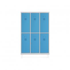 Rocada taquilla 300 3 módulos 2 puertas cuerpo blanco RAL9010 + puertas azul RAL5009