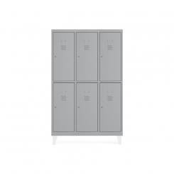 Rocada taquilla 300 3 módulos 2 puertas cuerpo gris 7035 + puertas gris 7035