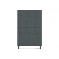 Rocada taquilla 300 3 módulos 2 puertas cuerpo gris oscuro RAL7016 + puertas gris oscuro RAL7016
