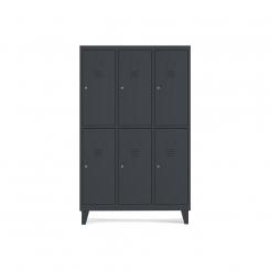 Rocada taquilla 300 3 módulos 2 puertas cuerpo negro RAL9005 + puertas negro RAL9005