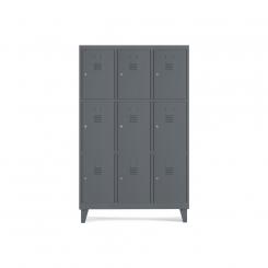Rocada taquilla 300 3 módulos 3 puertas cuerpo antracita RAL7015 + puertas antracita RAL7015