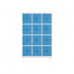 Rocada taquilla 300 3 módulos 4 puertas cuerpo blanco RAL9003 + puertas azul RAL5009