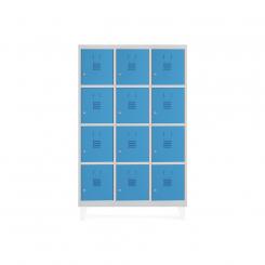 Rocada taquilla 300 3 módulos 4 puertas cuerpo blanco RAL9010 + puertas azul RAL5009