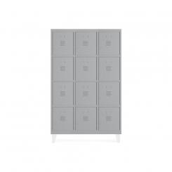 Rocada taquilla 300 3 módulos 4 puertas cuerpo gris 7035 + puertas gris 7035