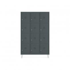 Rocada taquilla 300 3 módulos 4 puertas cuerpo gris oscuro RAL7016 + puertas gris oscuro RAL7016