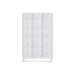 Rocada taquilla 300 3 módulos 5 puertas cuerpo blanco RAL9003 + puertas blanco RAL9003