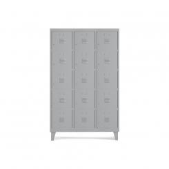 Rocada taquilla 300 3 módulos 5 puertas cuerpo gris 7035 + puertas gris 7035