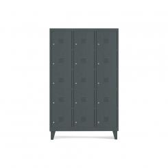 Rocada taquilla 300 3 módulos 5 puertas cuerpo gris oscuro RAL7016 + puertas gris oscuro RAL7016