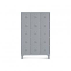 Rocada taquilla 300 3 módulos 5 puertas cuerpo gris RAL9006 + puertas gris RAL9006