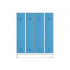 Rocada taquilla 300 4 módulos 1 puerta cuerpo blanco RAL9003 + puerta azul RAL5009