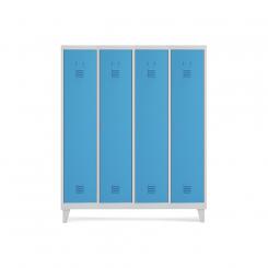Rocada taquilla 300 4 módulos 1 puerta cuerpo blanco RAL9010 + puerta azul RAL5009
