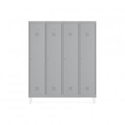 Rocada taquilla 300 4 módulos 1 puerta cuerpo gris 7035 + puerta gris 7035