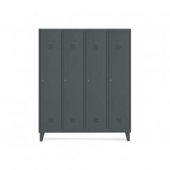 Rocada taquilla 300 4 módulos 1 puerta cuerpo gris oscuro RAL7016 + puerta gris oscuro RAL7016