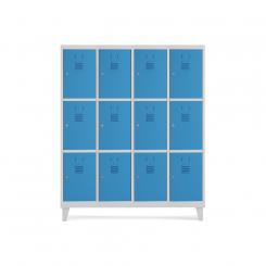 Rocada taquilla 300 4 módulos 3 puertas cuerpo blanco RAL9010 + puertas azul RAL5009