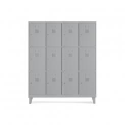Rocada taquilla 300 4 módulos 3 puertas cuerpo gris 7035 + puertas gris 7035