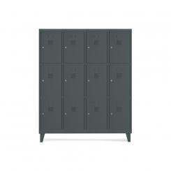 Rocada taquilla 300 4 módulos 3 puertas cuerpo gris oscuro RAL7016 + puertas gris oscuro RAL7016