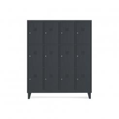 Rocada taquilla 300 4 módulos 3 puertas cuerpo negro RAL9005 + puertas negro RAL9005