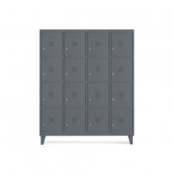 Rocada taquilla 300 4 módulos 4 puertas cuerpo antracita RAL7015 + puertas antracita RAL7015