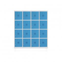 Rocada taquilla 300 4 módulos 4 puertas cuerpo blanco RAL9003 + puertas azul RAL5009