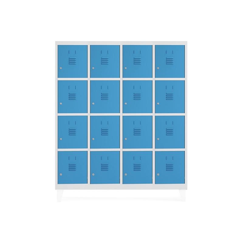 Rocada taquilla 300 4 módulos 4 puertas cuerpo blanco RAL9003 + puertas azul RAL5009