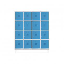 Rocada taquilla 300 4 módulos 4 puertas cuerpo blanco RAL9010 + puertas azul RAL5009