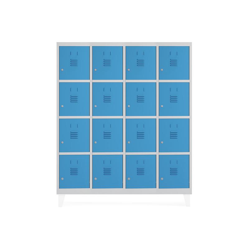 Rocada taquilla 300 4 módulos 4 puertas cuerpo blanco RAL9010 + puertas azul RAL5009