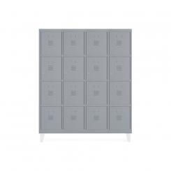 Rocada taquilla 300 4 módulos 4 puertas cuerpo gris RAL9006 + puertas gris RAL9006