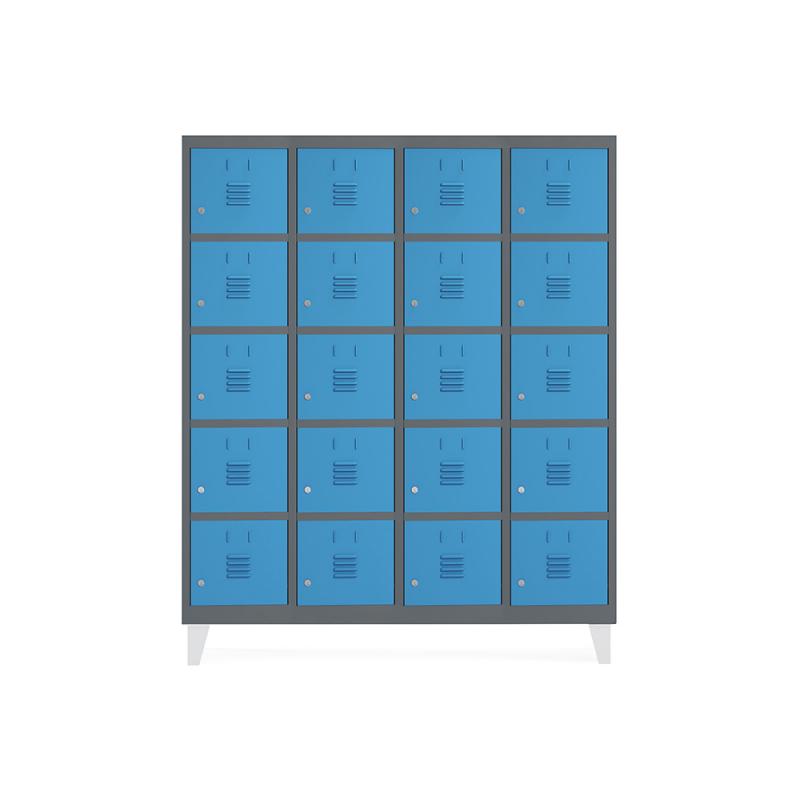 Rocada taquilla 300 4 módulos 5 puertas cuerpo antracita RAL7015 + puertas azul RAL5009