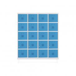 Rocada taquilla 300 4 módulos 5 puertas cuerpo blanco RAL9003 + puertas azul RAL5009