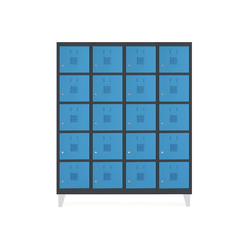 Rocada taquilla 300 4 módulos 5 puertas cuerpo gris 7035 + puertas azul RAL5009
