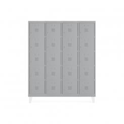 Rocada taquilla 300 4 módulos 5 puertas cuerpo gris 7035 + puertas gris 7035