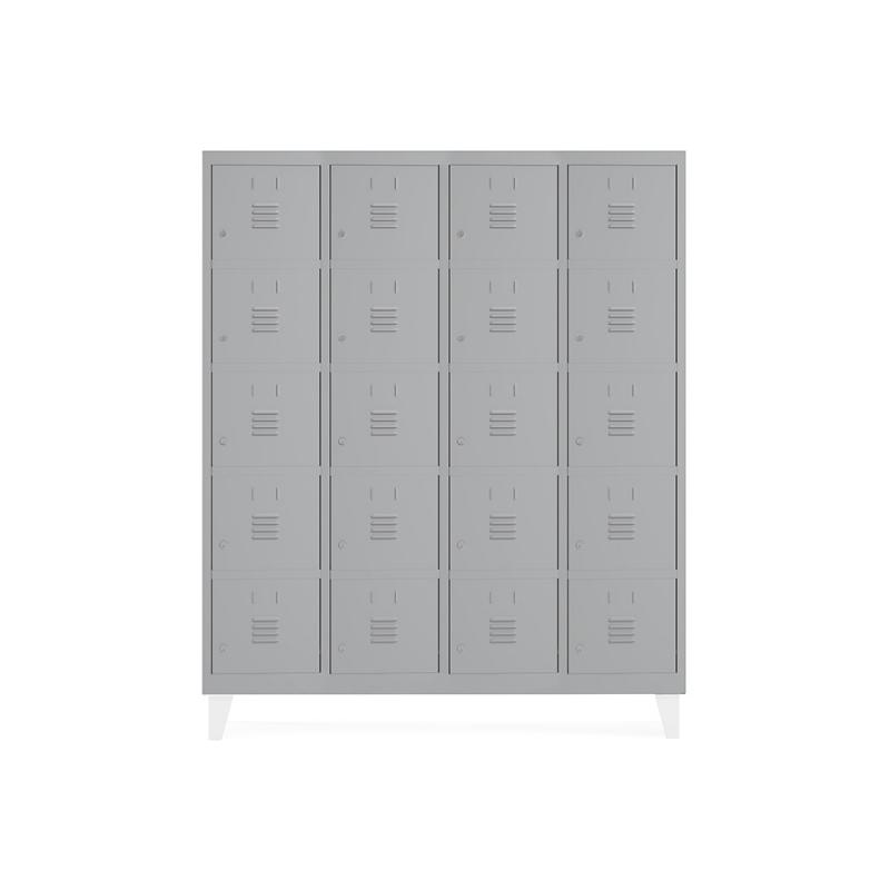 Rocada taquilla 300 4 módulos 5 puertas cuerpo gris 7035 + puertas gris 7035