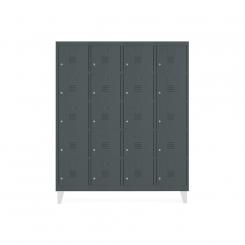 Rocada taquilla 300 4 módulos 5 puertas cuerpo gris oscuro RAL7016 + puertas gris oscuro RAL7016