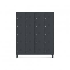 Rocada taquilla 300 4 módulos 5 puertas cuerpo negro RAL9005 + puertas negro RAL9005
